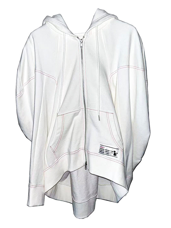 Bi-color Stitch Design Zipper Hoodie