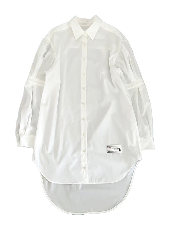 Tuck Design Sleeves Long Shirt Dress