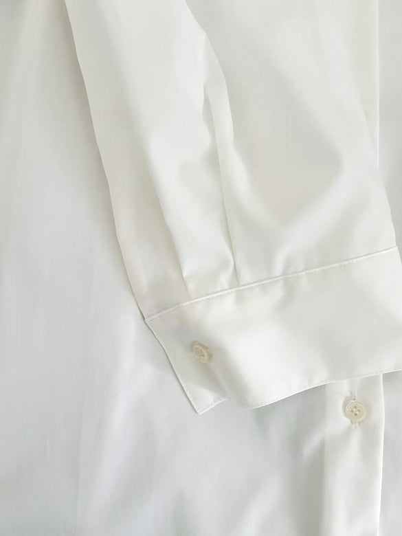 Tuck Design Sleeves Long Shirt Dress