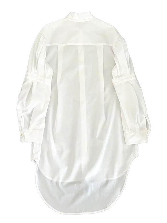 Tuck Design Sleeves Long Shirt Dress