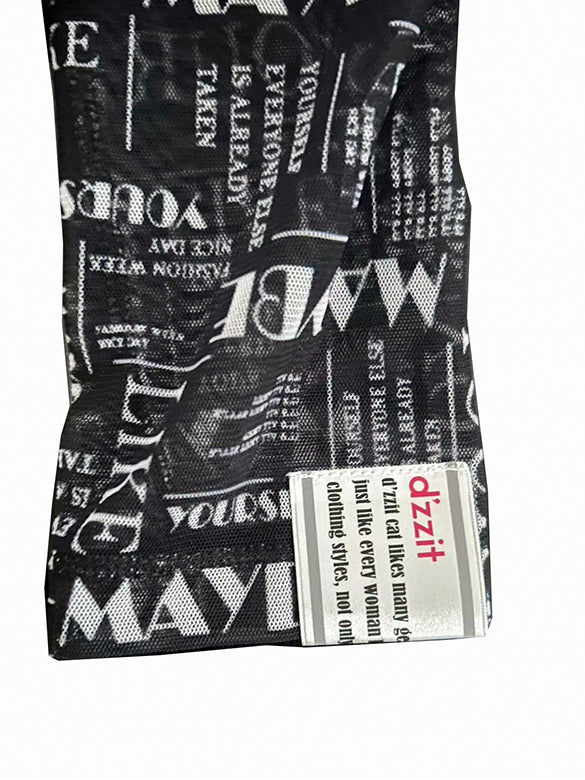 Printed Sheer Tulle Top