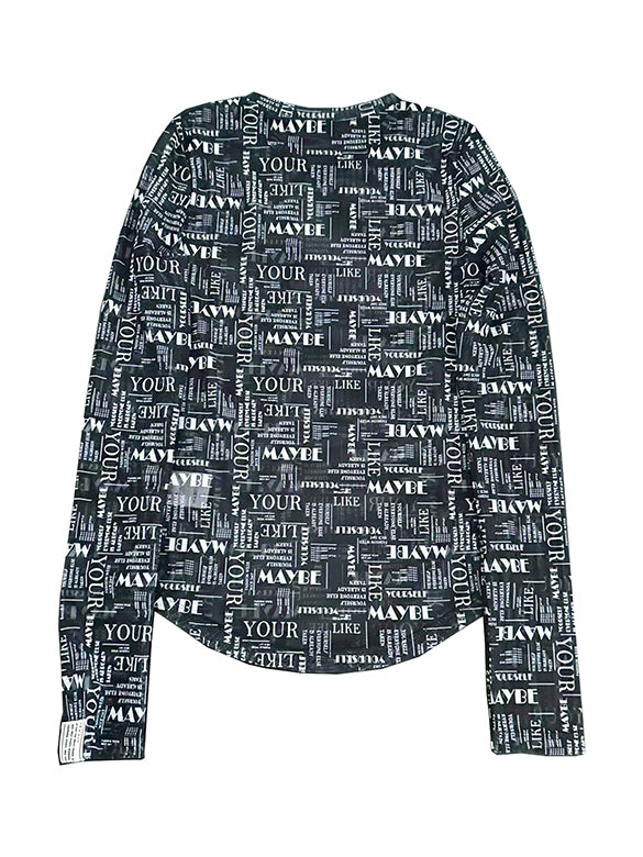 Printed Sheer Tulle Top