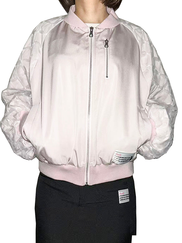 Ribbon Tulle Sleeves Blouson