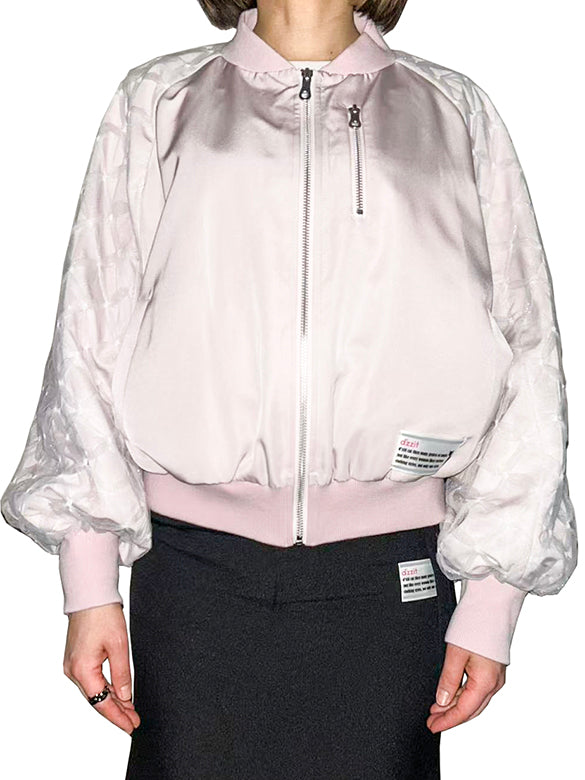 Ribbon Tulle Sleeves Blouson