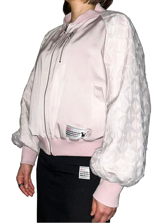 Ribbon Tulle Sleeves Blouson