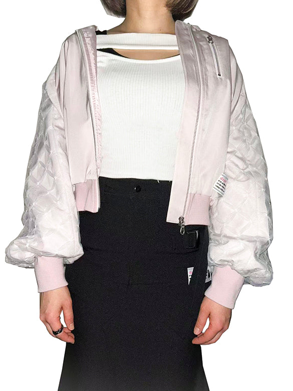 Ribbon Tulle Sleeves Blouson