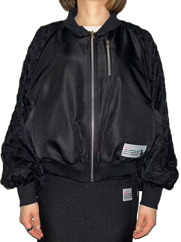 Ribbon Tulle Sleeves Blouson