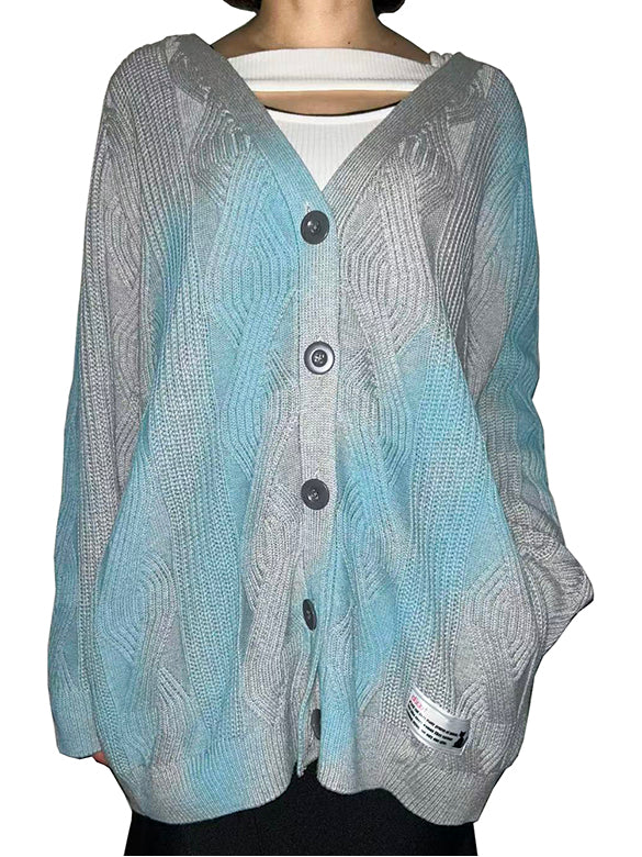 Spray Printed Knit Cardigan