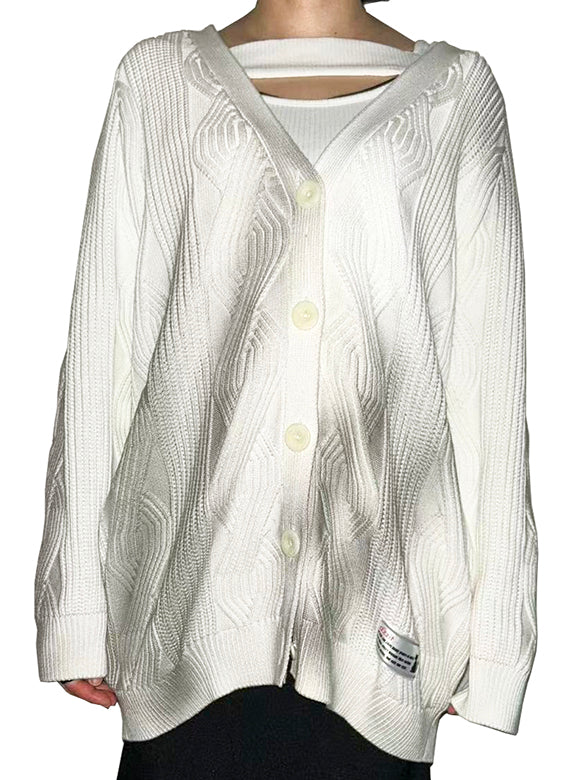 Spray Printed Knit Cardigan