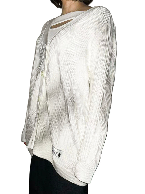 Spray Printed Knit Cardigan