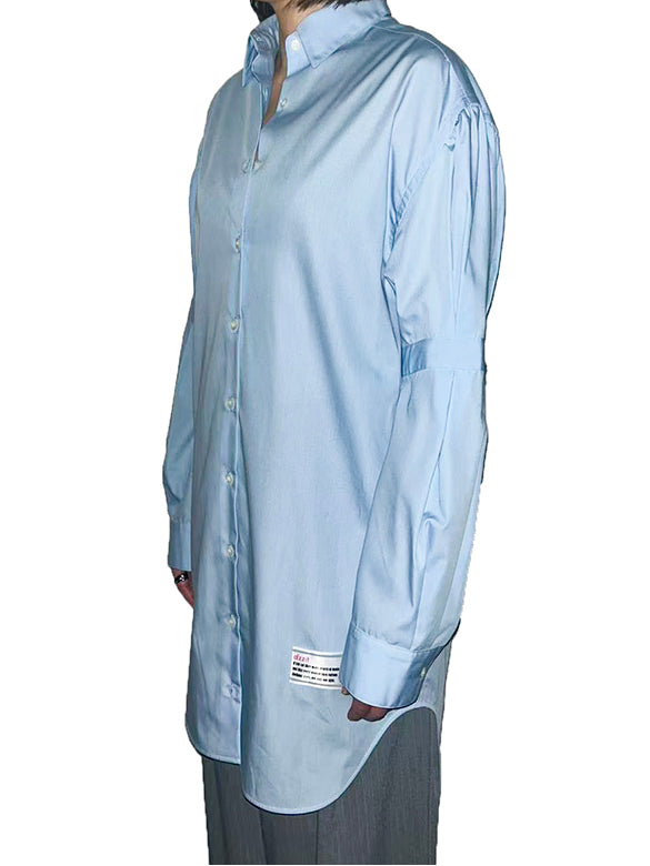 Tuck Design Sleeves Long Shirt Dress