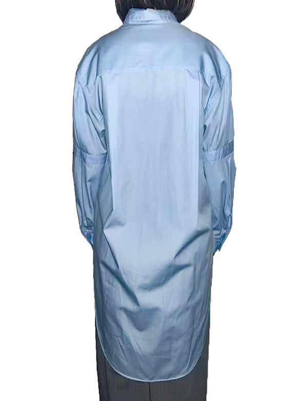 Tuck Design Sleeves Long Shirt Dress