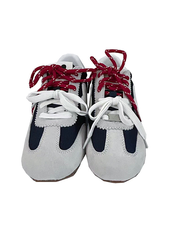 Mixed Material Bi-color Code Sneakers