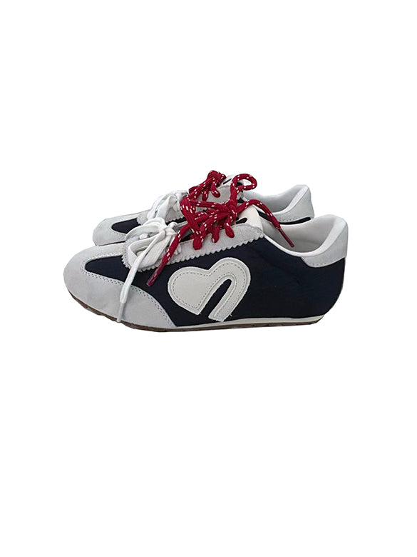 Mixed Material Bi-color Code Sneakers