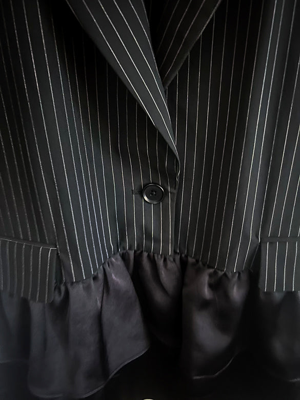 Pin-stripe Frill Design Jacket