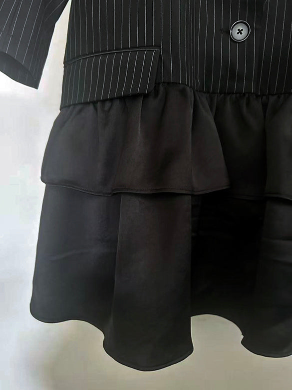 Pin-stripe Frill Design Jacket