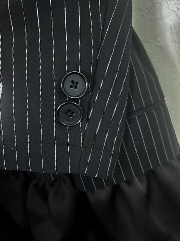 Pin-stripe Frill Design Jacket