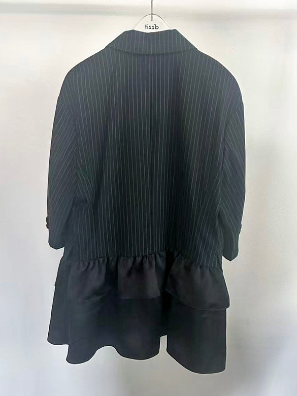 Pin-stripe Frill Design Jacket