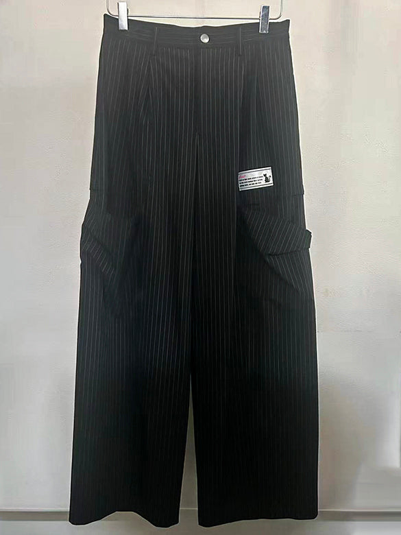 Pin-stripe Side Cut-out Pants