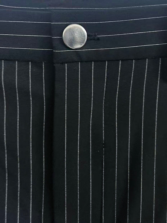 Pin-stripe Side Cut-out Pants