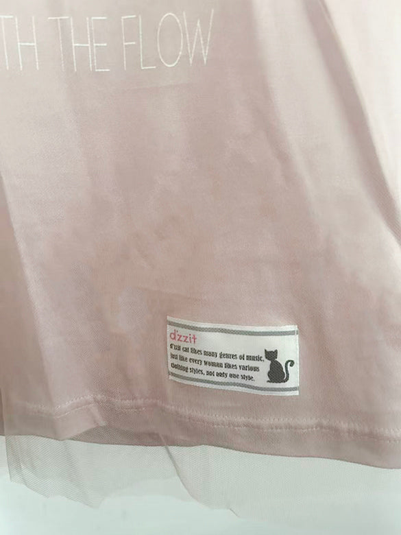 Tulle Combination Printed T-shirt