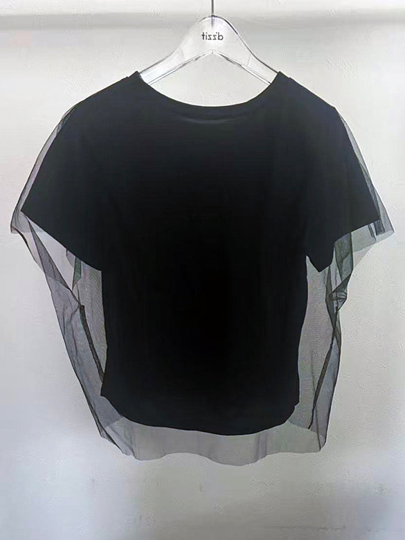 Tulle Combination Printed T-shirt