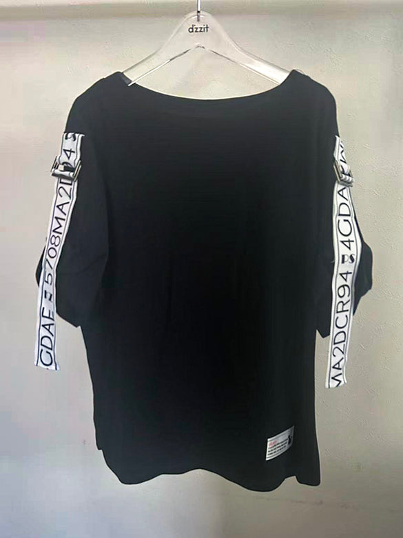 Printed Tape Design T-shirt