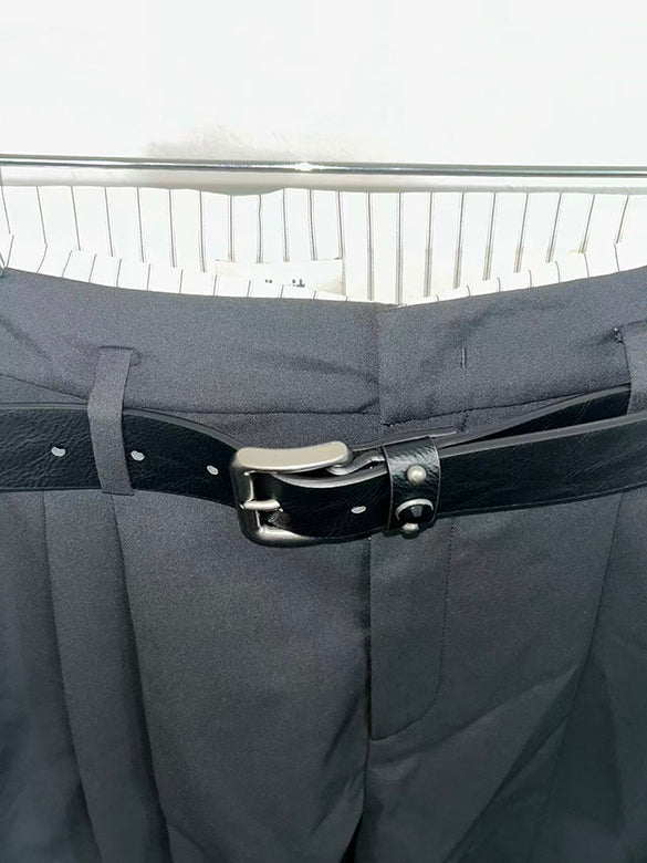 Belted Slacks Half Pants