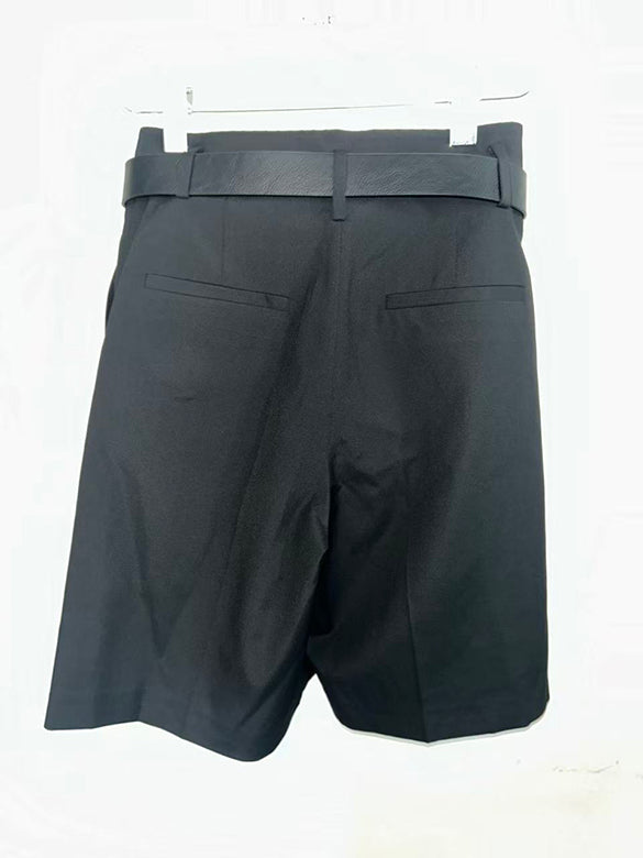 Belted Slacks Half Pants
