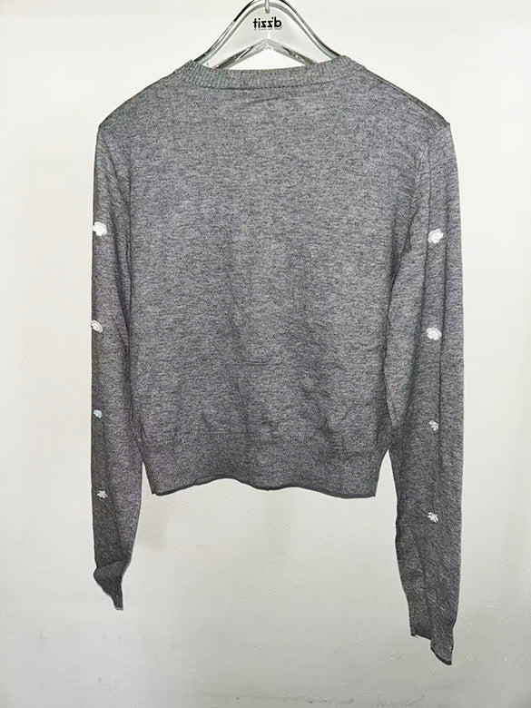 Flower Button Knit Cardigan