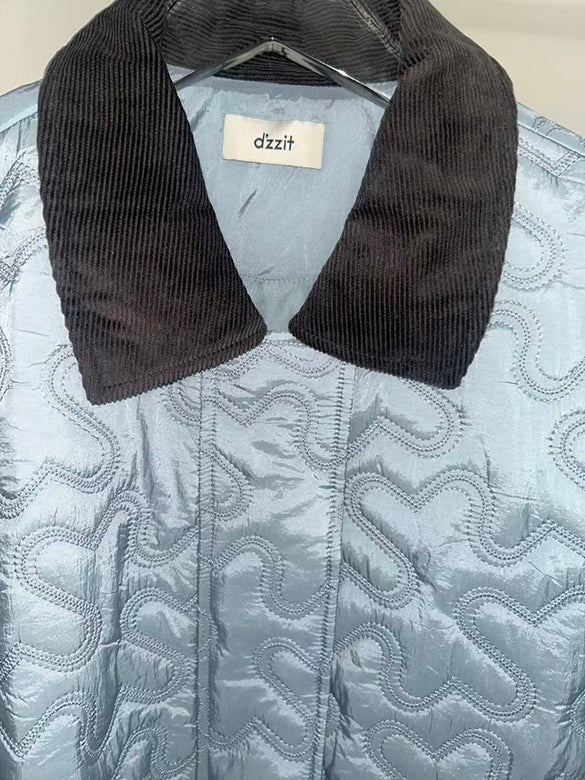 Corduroy Collar Padded Jacket
