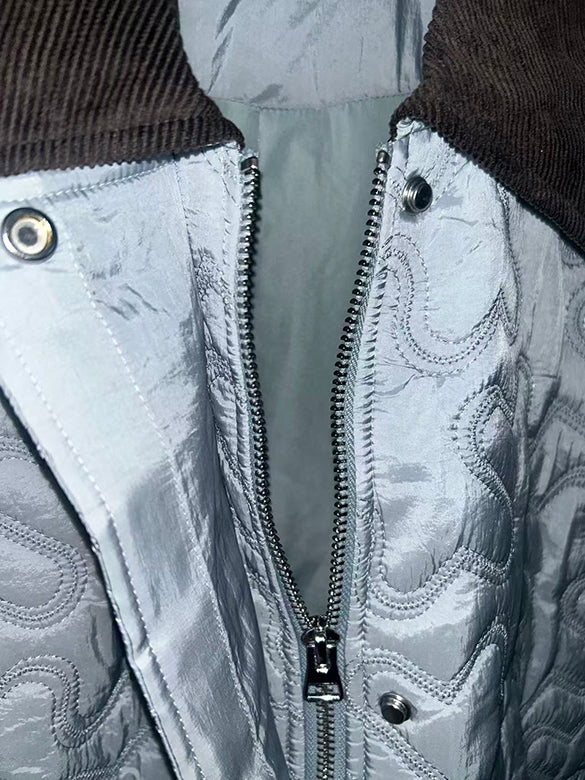 Corduroy Collar Padded Jacket