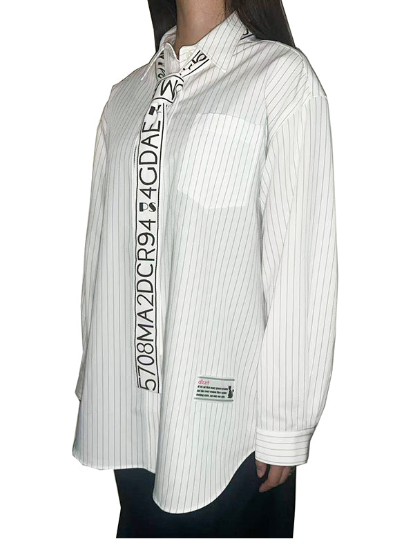 Belted Pin-stripe Shirt
