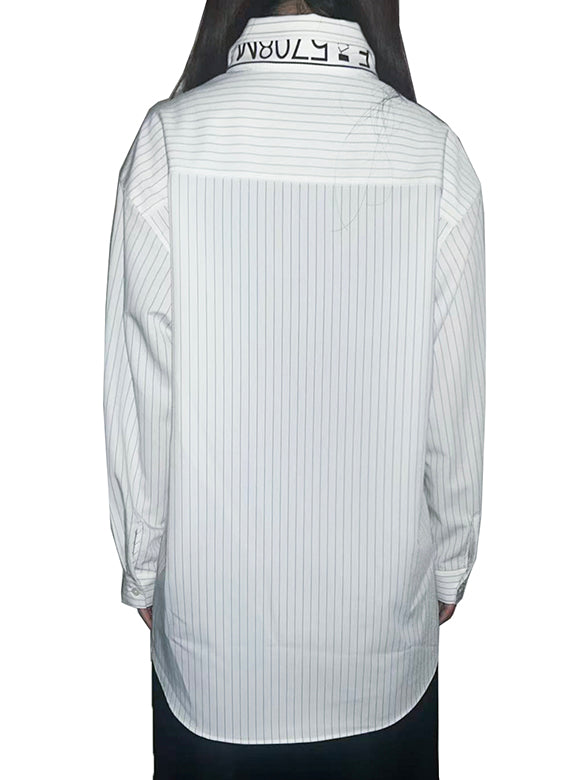 Belted Pin-stripe Shirt