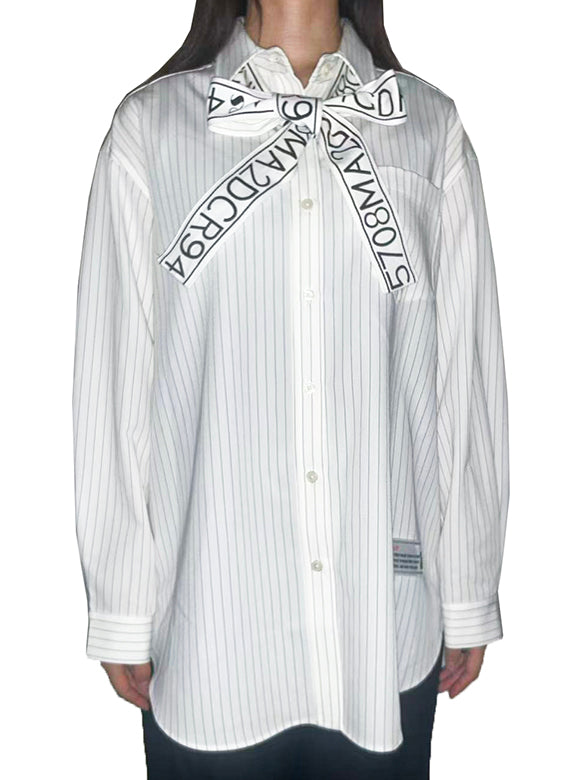 Belted Pin-stripe Shirt