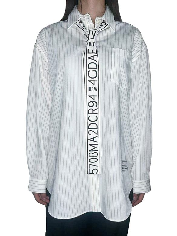 Belted Pin-stripe Shirt