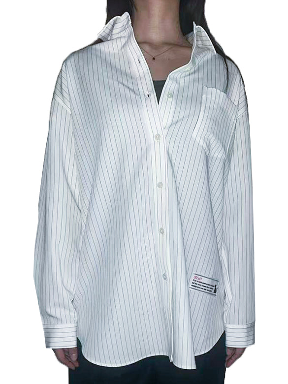 Belted Pin-stripe Shirt