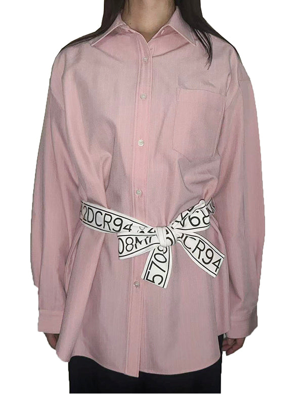 Belted Pin-stripe Shirt
