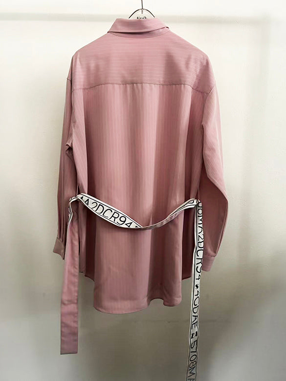 Belted Pin-stripe Shirt