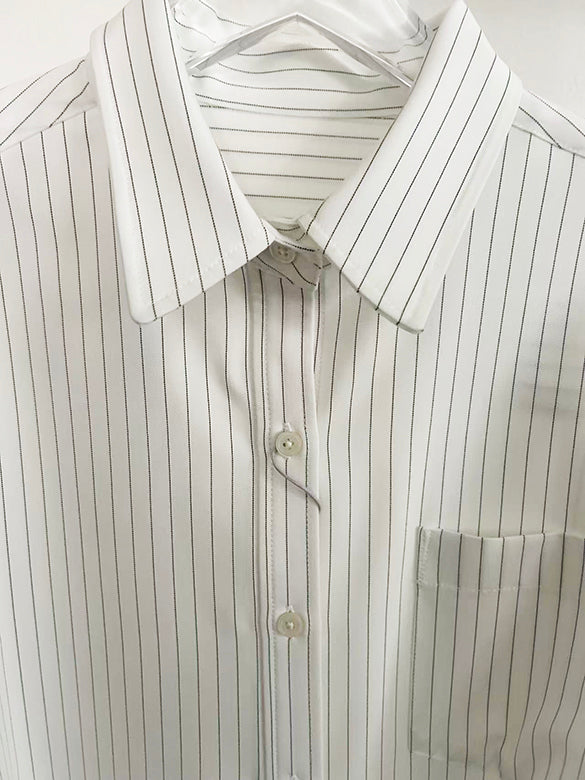 Belted Pin-stripe Shirt