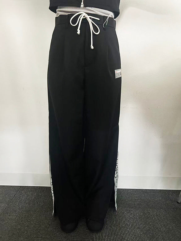Tape Slit Slacks Pants