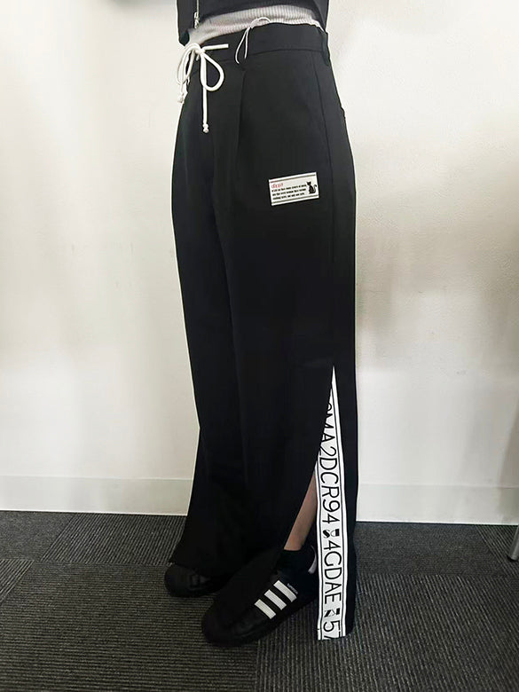 Tape Slit Slacks Pants