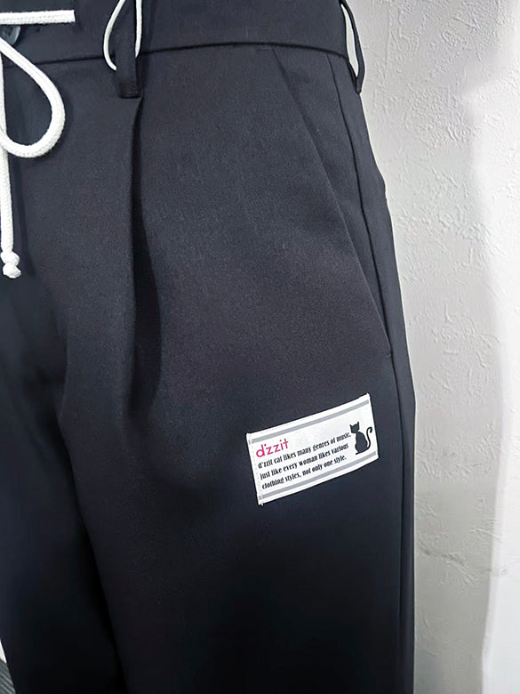 Tape Slit Slacks Pants