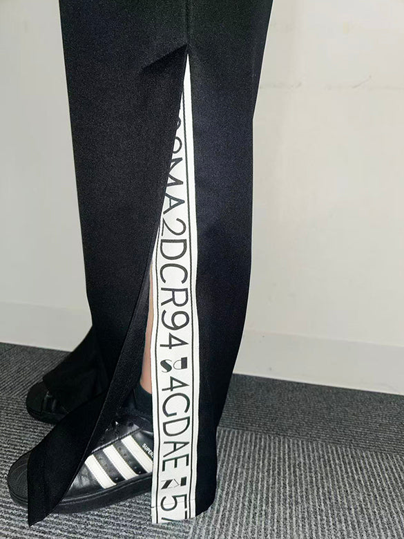 Tape Slit Slacks Pants