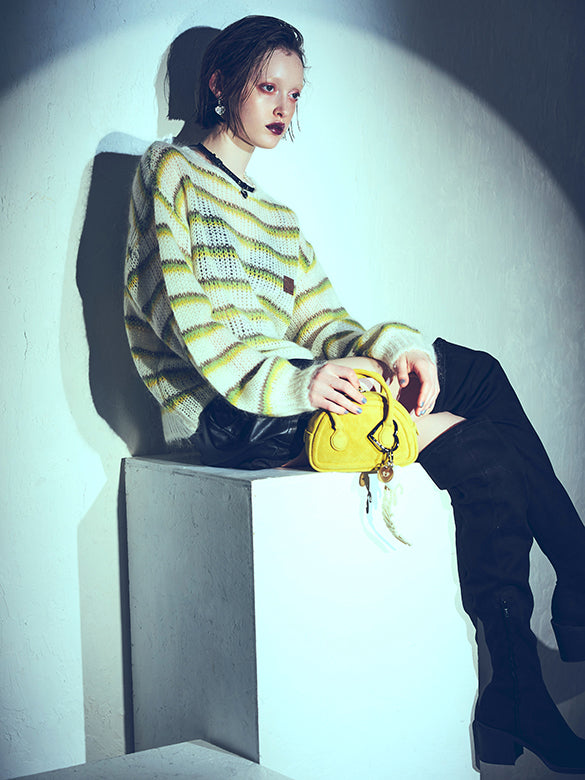 Mohair Stripe Knit Top