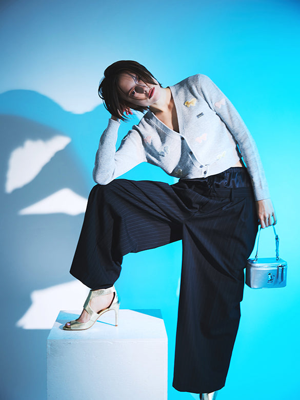 Pin-stripe Double Waist Pants