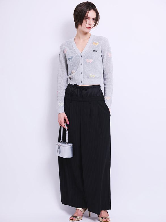 Pin-stripe Double Waist Pants
