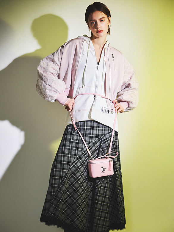 Bi-color Stitch Design Zipper Hoodie