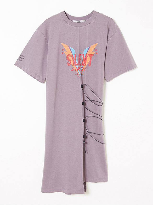Lace-Up  Long-Top T-Shirt