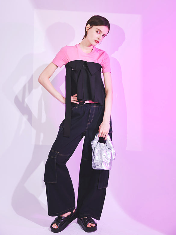 Rigid Denim Cargo Pants